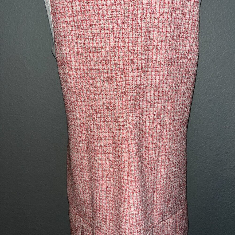 ANTHROPOLOGIE MAEVE RED WHITE & PINK BOUCLE TWEED CHANEL STYLE MINI DRESS - XL - Picture 9 of 15